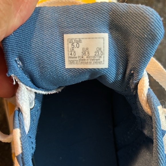 Vans Kids Sneakers Blue and Yellow Checkered - Picture 7 of 7